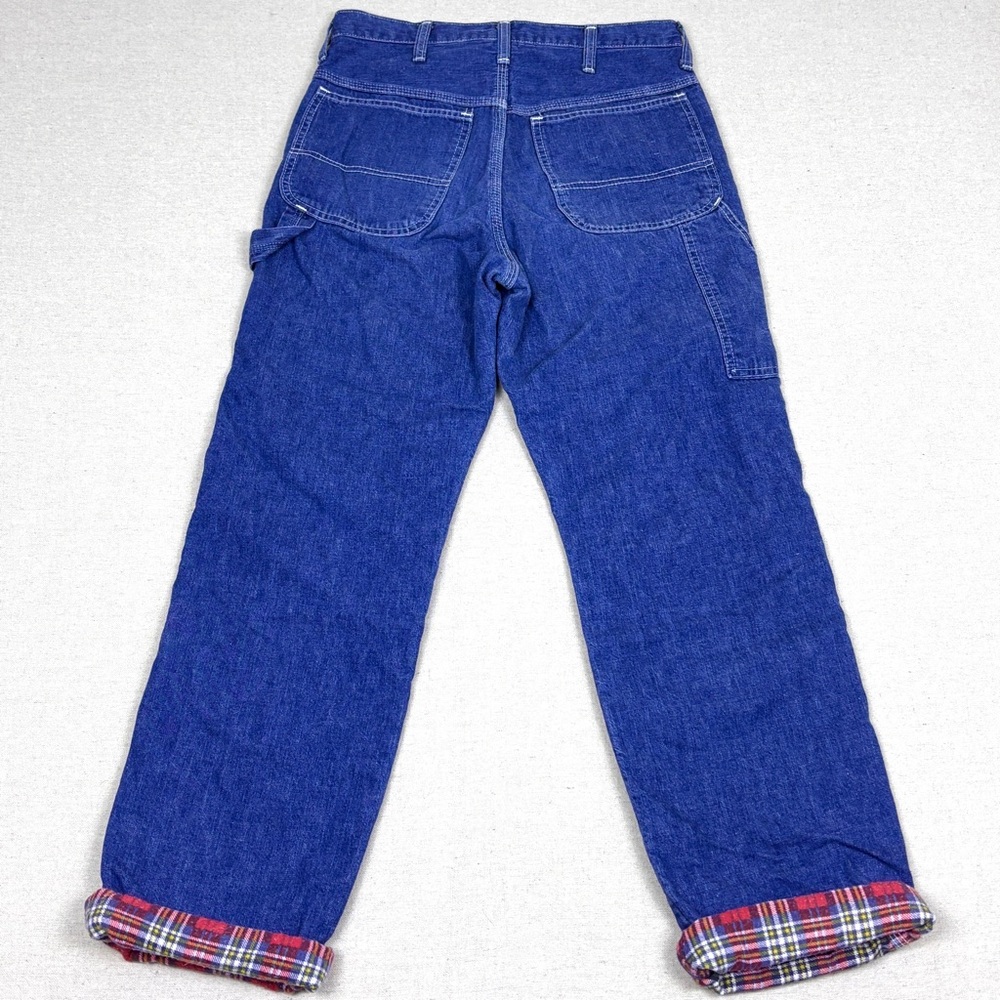 Vintage 50’s 60’s Blue Bell Plaid Flannel Lined Dungaree Jeans Rare USA